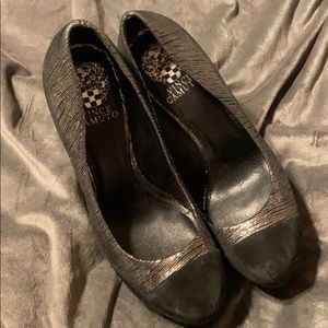Vince Camuto platform heels silver and black